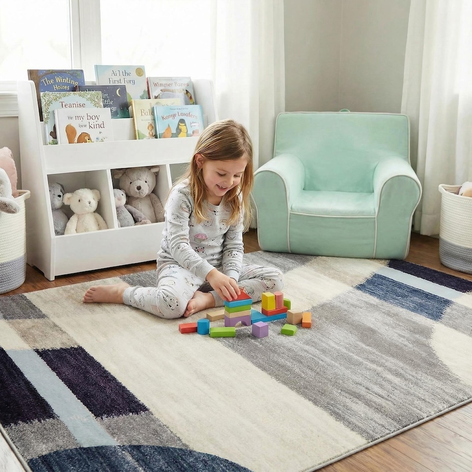image 1 of Short Pile Rectangular Arch Pattern Rug 160x230cm
