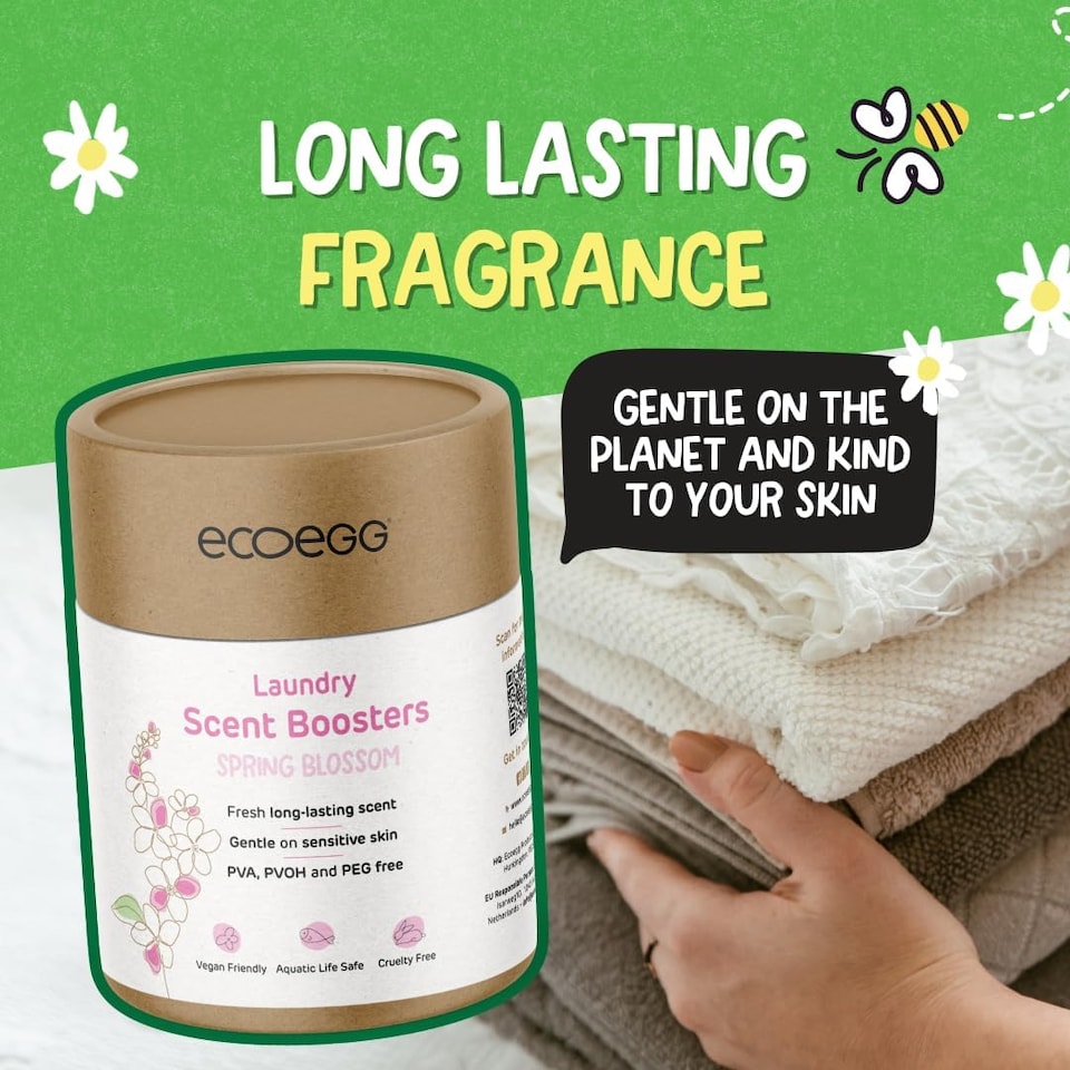image 1 of Ecoegg Laundry Scent Boosters - Spring Blossom Twin Pack (2 x 250g) – Long Lasting Fragrance, Plastic-Free, PEG-Free, No Microplastics