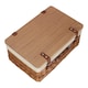 image 3 of 41cm Double Steamed White Lined Willow Empty Picnic Basket with Pinewood Lid | Brown | Brown | M | 1