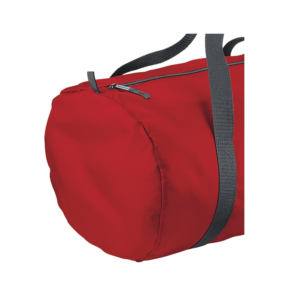 image 1 of BagBase Packaway Barrel Bag / Duffle Water Resistant Travel Bag (32 Litres) (Pack of 2) - Classic red - One Size | Red | One Size