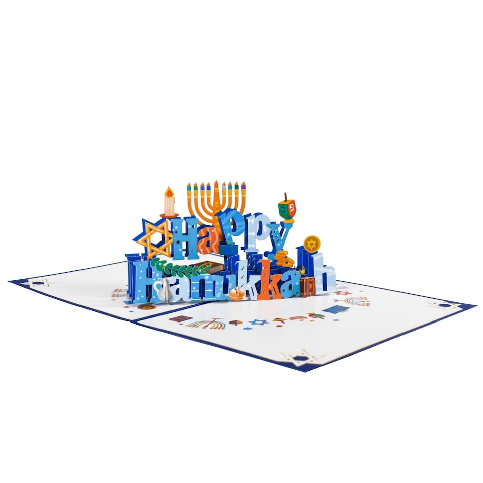 image 1 of Bright Traditions Hanukkah Celebration 3D Pop-Up Greeting Card