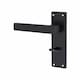 image 3 of Golden Grace Victorian Straight Delta Door Handles Bathroom WC Toilet Complete in Matt Black with (GG) 64mm Bathroom Mortise Lock - 150mm x 40mm Backplate Black
