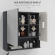 image 4 of kleankin Bathroom Mirror Cabinet, Wall Mounted Bathroom Storage Cupboard with Adjustable Shelves, 55W x 17D x 55Hcm, Light Grey