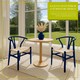 image 2 of Nicholas Winter Beech Wooden Danish Style Dining Chairs - Blue - Solid Wood Wish Beech Bone Wood Chairs | Blue | Blue/Natural