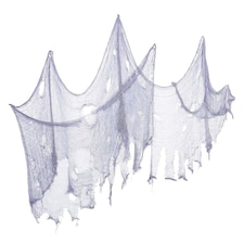 Pack of 2 2.9m Halloween Freaky Fabric Net Decoration in Cream