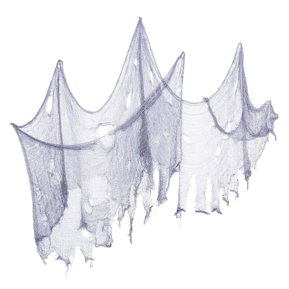 image 1 of Pack of 2 2.9m Halloween Freaky Fabric Net Decoration in Cream