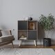 image 2 of Anthracite Oak 4-Cube Storage Unit with 2 Geo Doors and Legs | Black | Black & Pine | 1