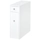 image 1 of HOMCOM Bathroom Slim Floor Cabinet Narrow Wooden Storage Home Bath Toilet Cupboard Organiser Unit with Drawers White