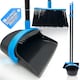 image 1 of Long Handled Dustpan and Brush Set Upright Sweeping Broom with Built-In Bristle Cleaner