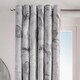 image 2 of OHS Marble Print Thermal Blackout Eyelet Curtains, 66x90" - Grey