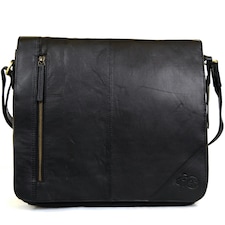 Super Soft Premium Large Leather Messenger Bag Black | Black