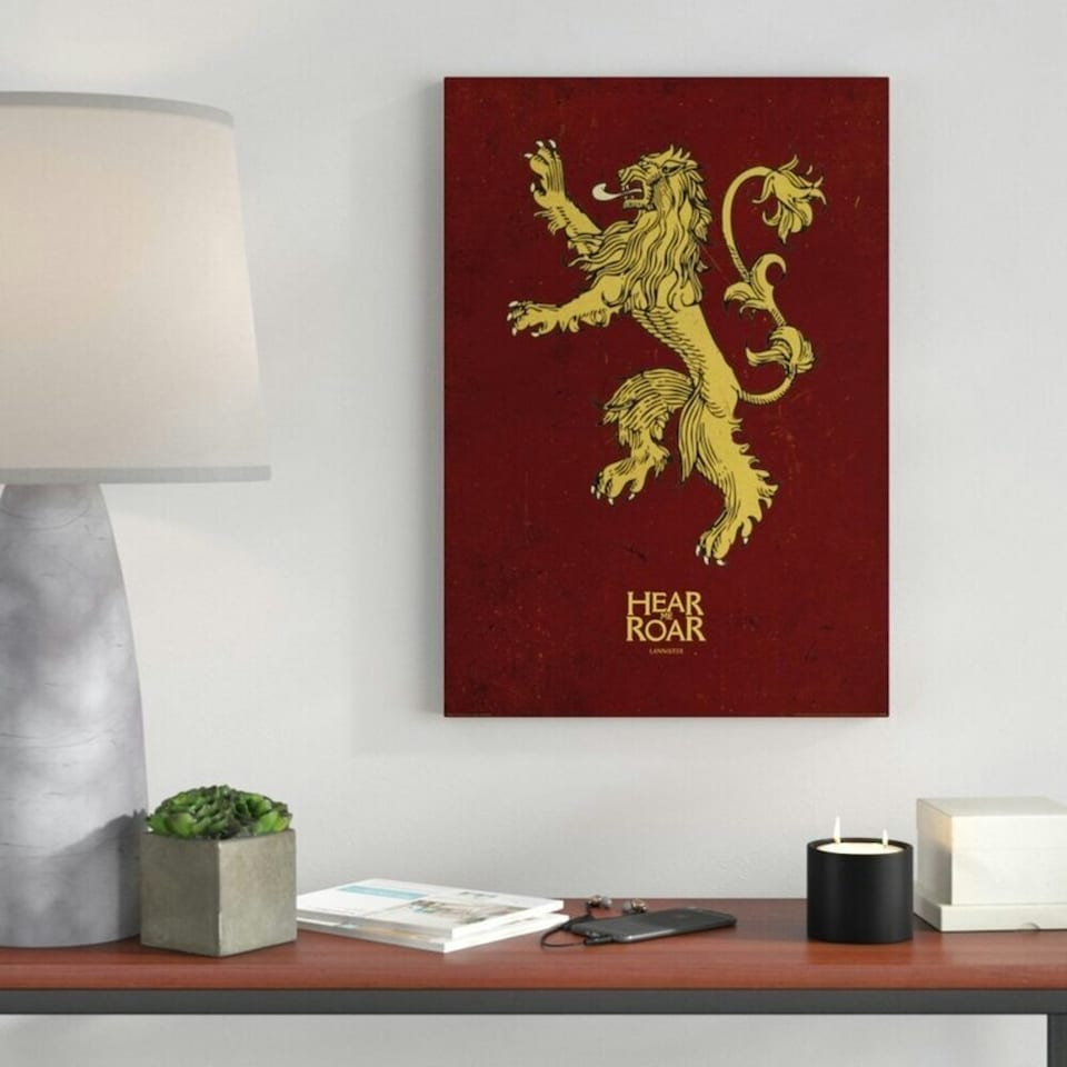 image 1 of Game of Thrones Lannister Poster - Burgundy/Gold - One Size
