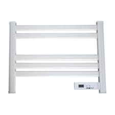 ENER J Electric Heated Towel Rail 100W 5 Bar Wall Mounted Infrared White IP24