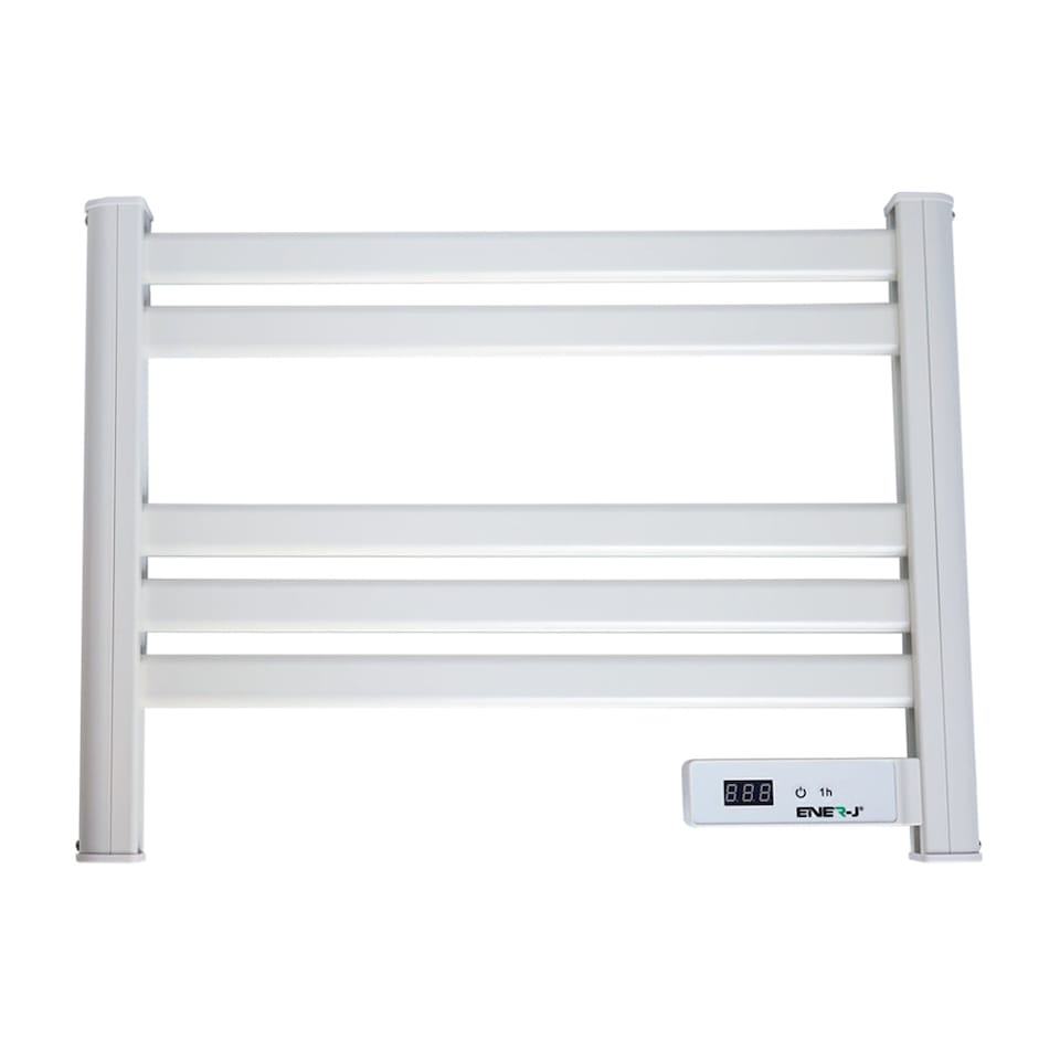 image 1 of ENER J Electric Heated Towel Rail 100W 5 Bar Wall Mounted Infrared White IP24