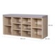 image 2 of 10-Compartment Shoe Storage Bench Cabinet with Cushion Seat, Oak Colour