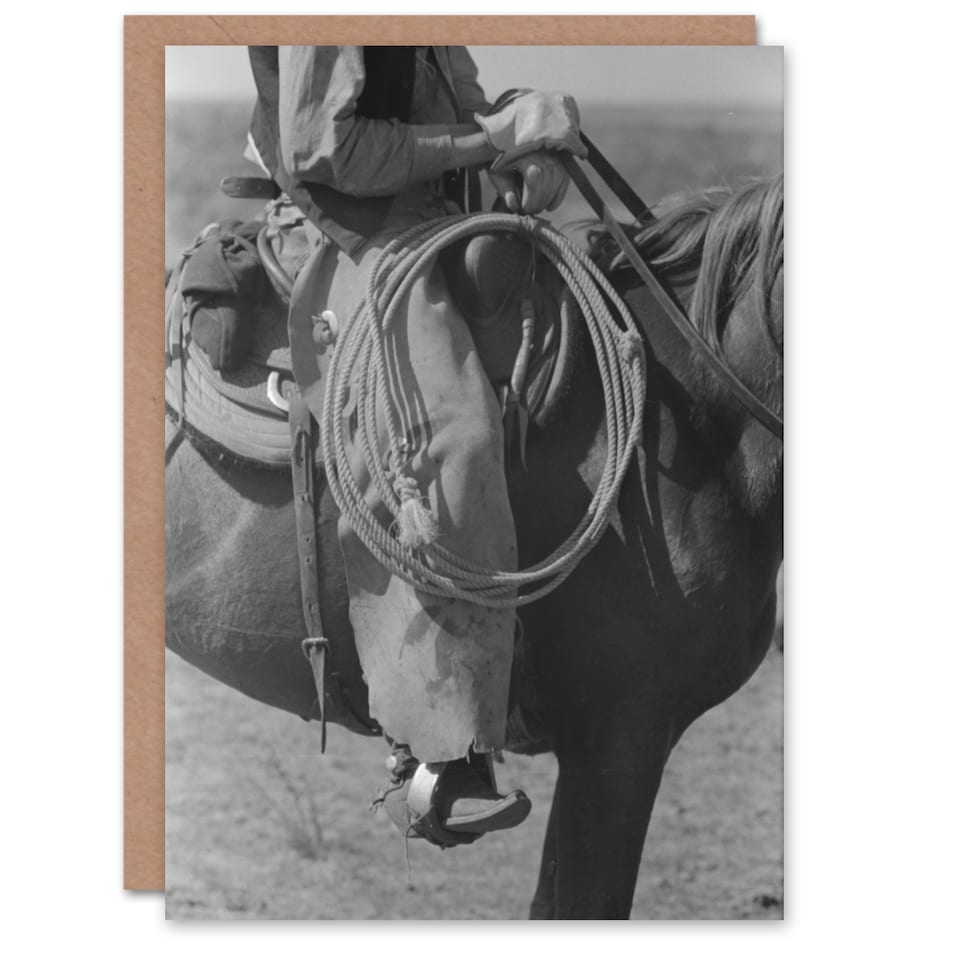 image 1 of Russell Lee Cowboy Regalia and Equipment Photograph Art Greeting Card