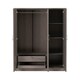 image 3 of Lisbon 3 Door Wardrobe - L53.5 x W120 x H187 cm - Black Wood Grain Grey