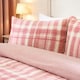 image 2 of OHS Ultra Soft Tartan Check Teddy Duvet Cover Set Pink | Blush | Super King
