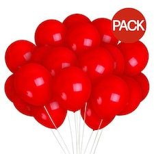 Globos Latex Metallic Balloons (Pack of 10) - Cherry Red - One Size