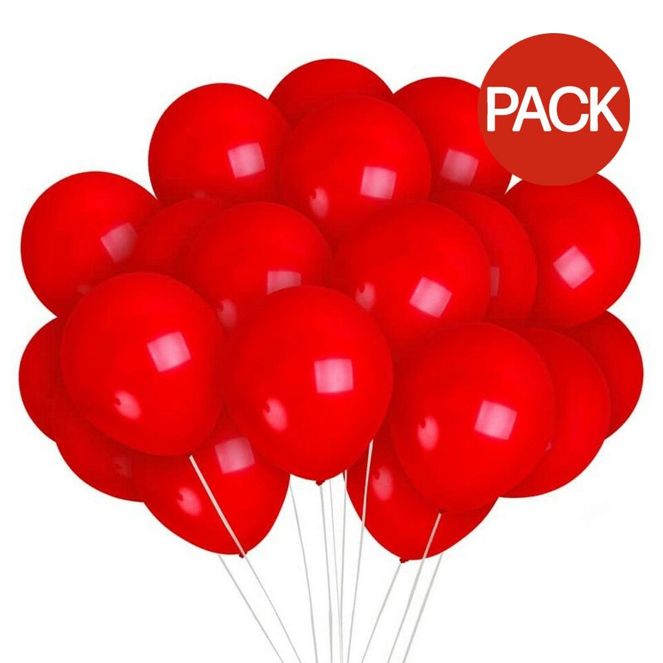 Globos Latex Metallic Balloons (Pack of 10) - Cherry Red - One Size