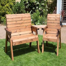 Three Seat Companion Set Angled Self-Assembly - L90 x W230 x H98 cm - Redwood - Assembly Required