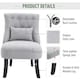 image 7 of HOMCOM Fabric Single Sofa Upholstered with Pillow Wood Leg Grey