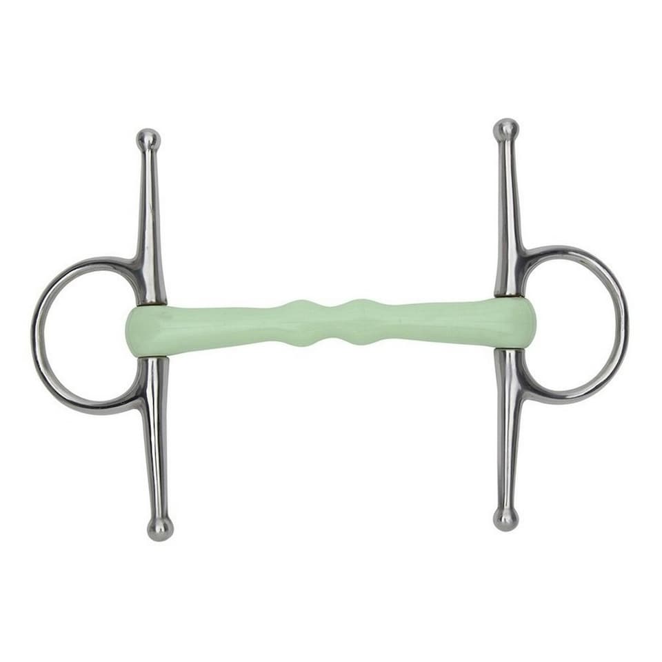 Equikind Mullen Mouth Horse Full Cheek Snaffle Bit - Pale Green - 5in