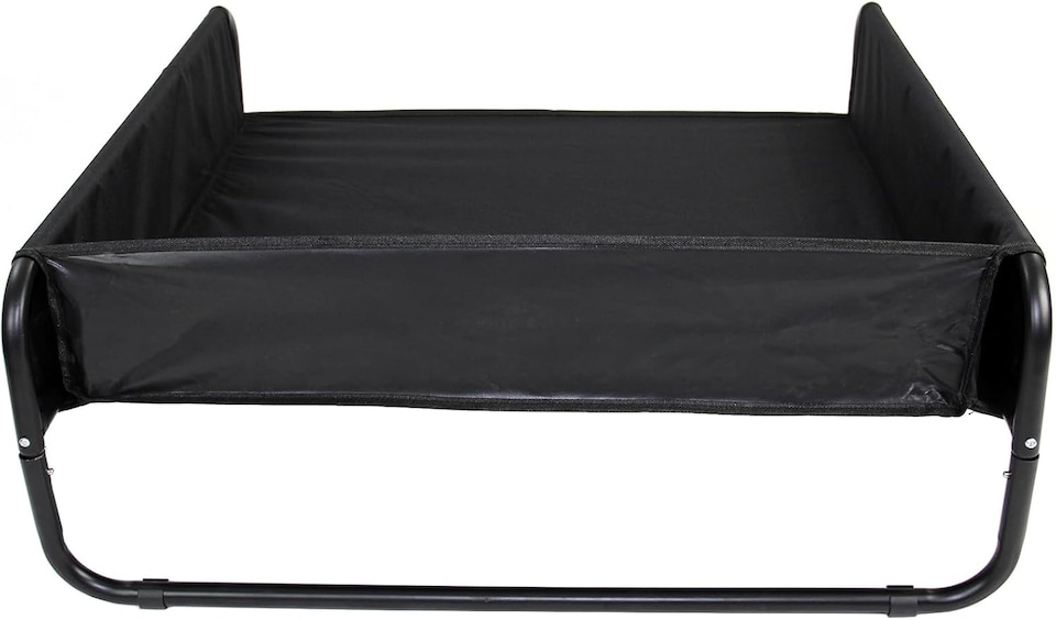 image 1 of Actiaspet Elevated Dog Bed Steel Frame Raised Pet Cot Black or Grey (Black, Large)
