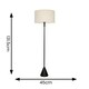 image 3 of ValueLights Mitch Boucle Drum Lamp Shade Black Wood Stem Triangle Floor Lamp Black