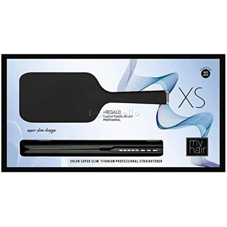 image 1 of AGV Hair MyHair Set XS Straightener Matte Black + Black Paddle Brush