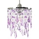 image 1 of Modern Waterfall Design Pendant Shade with Clear/Purple Acrylic Drops and Beads
