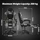 image 3 of Alivio Ergonomic Gaming Chair with Massage Lumbar Cushion & Retractable Footrest, PU Leather Video Game Chair (Grey)