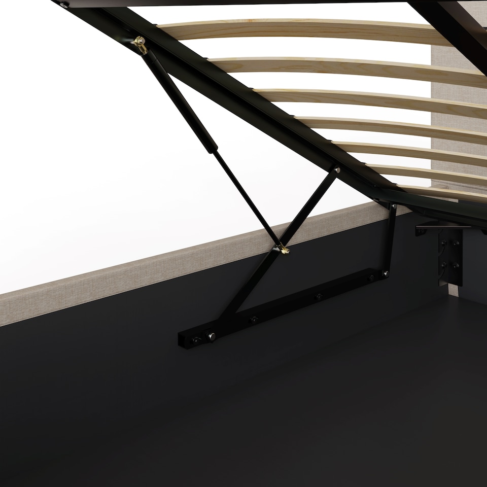 image 1 of End Lift Ottoman Storage Bed Double Natural | Cream | Natural