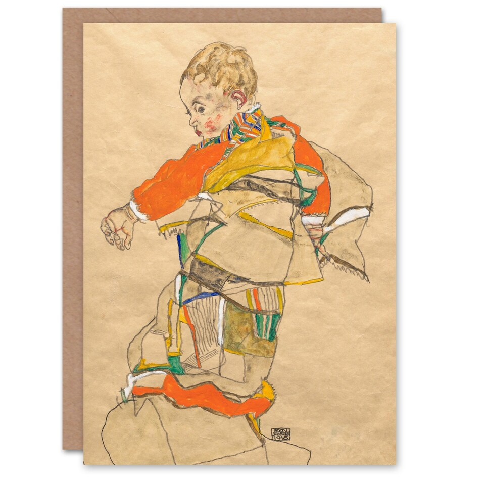 image 1 of Egon Schiele Art Card Anton Peschka Jr Portrait of a Child