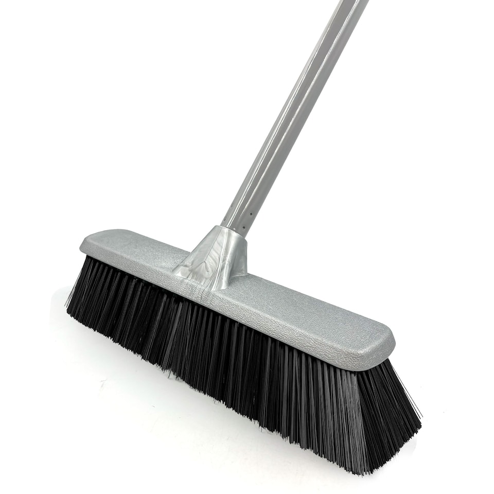 image 1 of Soft Indoor Silver Broom Sweeping Brush With Strong Handle Kitchen Brush