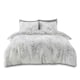 image 1 of Perla Floral Printed Duvet Cover Set Reversible Polycotton Beddings Grey | Double