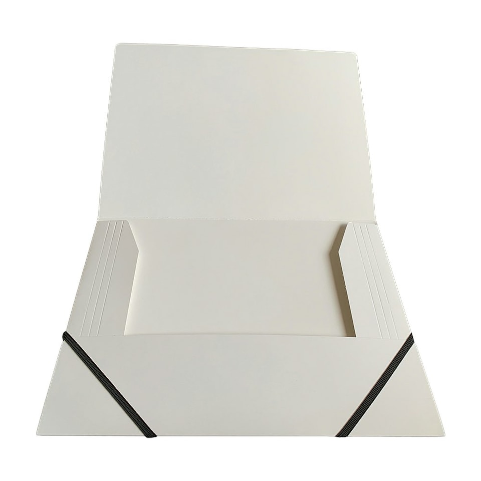 image 1 of Janrax A4 White Laminated Card 3 Flap Folder with Elastic Closure