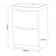 image 3 of Bathroom Floor Standing 2-Drawer Vanity Unit with Basin 500mm Wide - Matt Graphite - (Arch) - Brassware Not Included | Grey | Grey | 1