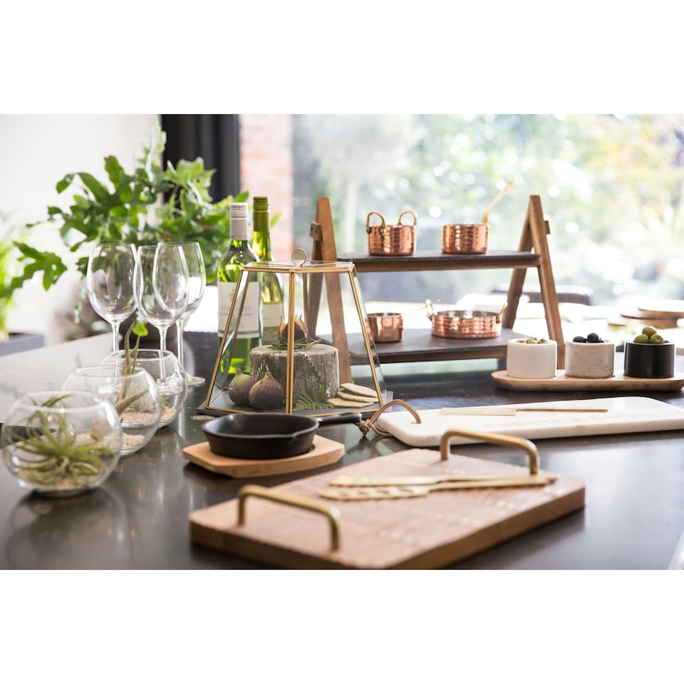 image 1 of Artesá Glass Serving Cloche with Slate Base