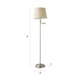 image 7 of ValueLights Sinatra Brushed Silver Floor Lamp with Medium Cream Tapered Shade and LED Bulb
