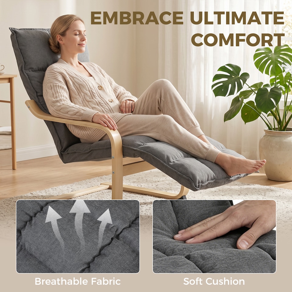image 1 of HOMCOM Accent Chair, Leisure Lounge Chair Armchair with Footrest