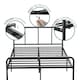 image 4 of Double Size Bed Frame Metal Rounded Headboard Easy Assembly Bed Base Storage