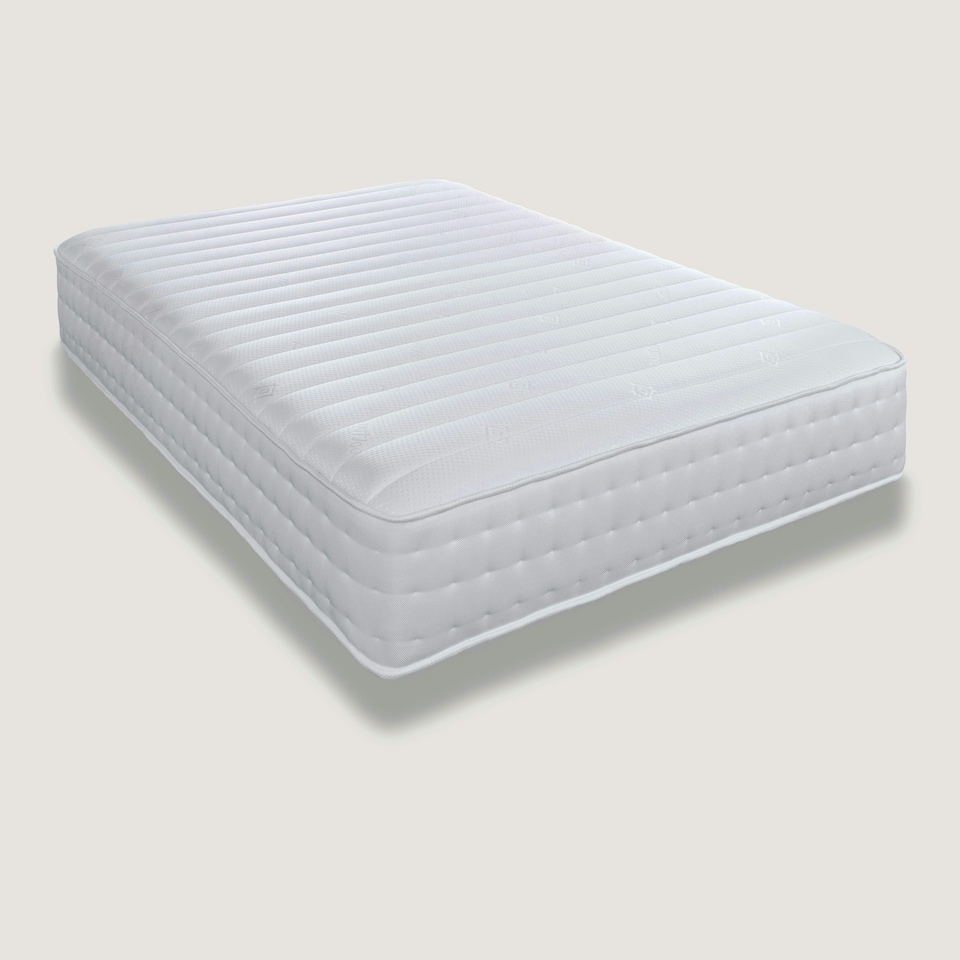 image 1 of 1000 Pocket Sprung Memory Foam Mattress - Micro Quilted Design White | Single