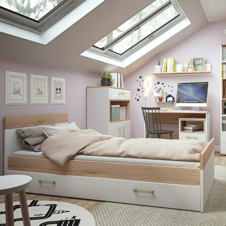 image 1 of 4KIDS 2 Door 4 Drawer Sideboard with Lemon Handles