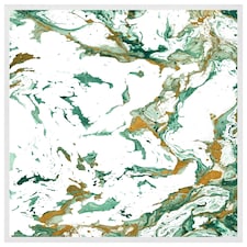 Green & golden marble (Picture Frame) White | M