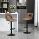 image 2 of HOMCOM Retro Bar Stools Set of 2 Adjustable Height Swivel Leather-Like Brown