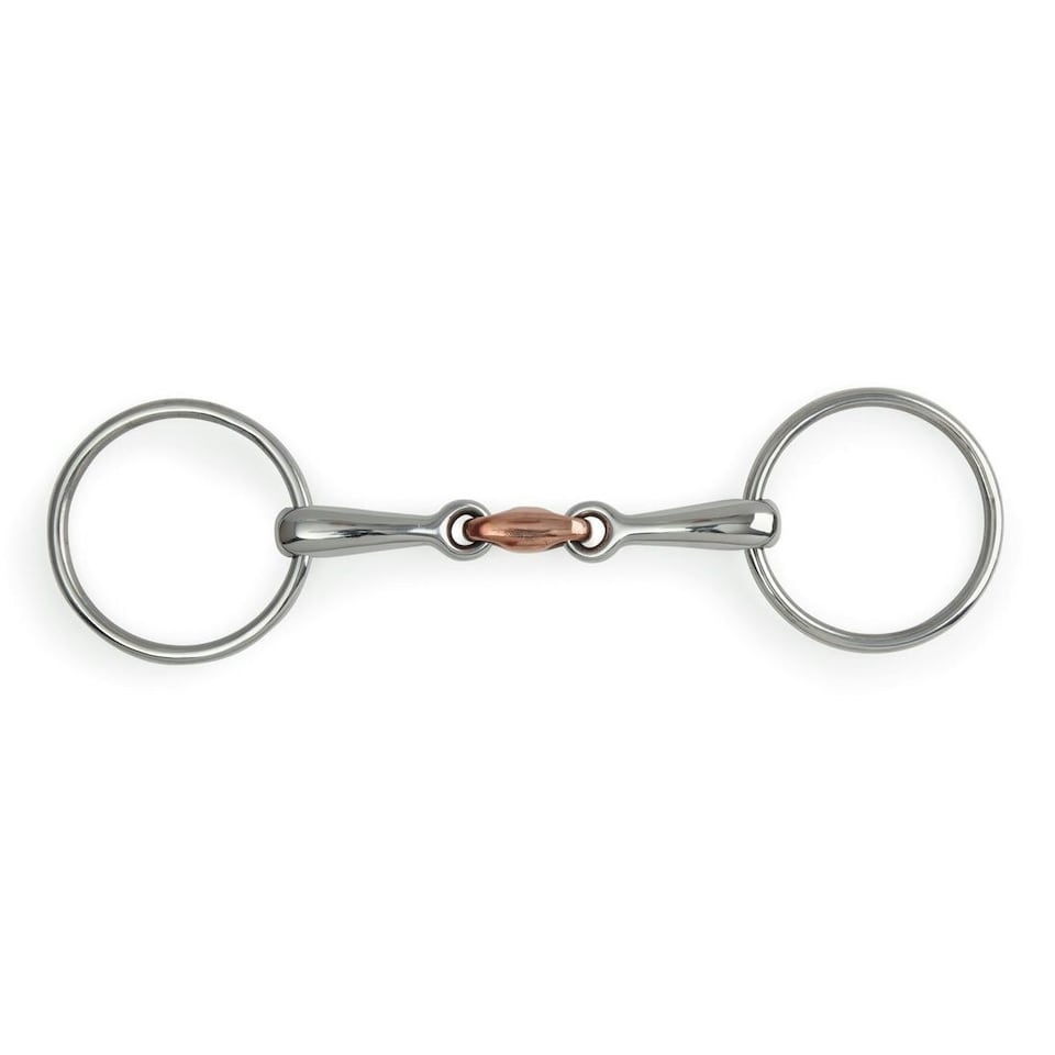 Shires Copper Lozenge Horse Loose Ring Snaffle Bit - Silver - 5.5in