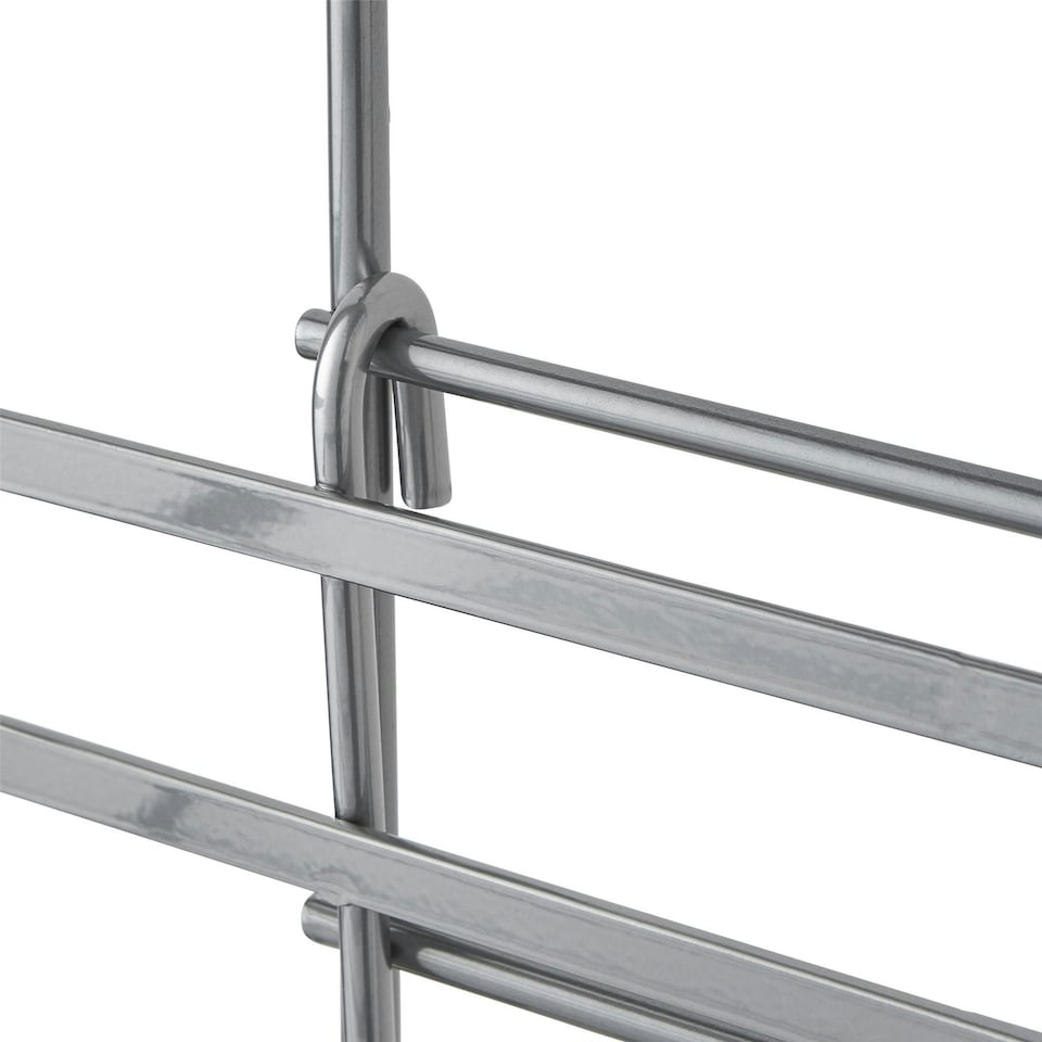 image 1 of Shower Caddy 3 Tier Bathroom Storage Organiser Hanging Basket With Shelving Over The Door Silver