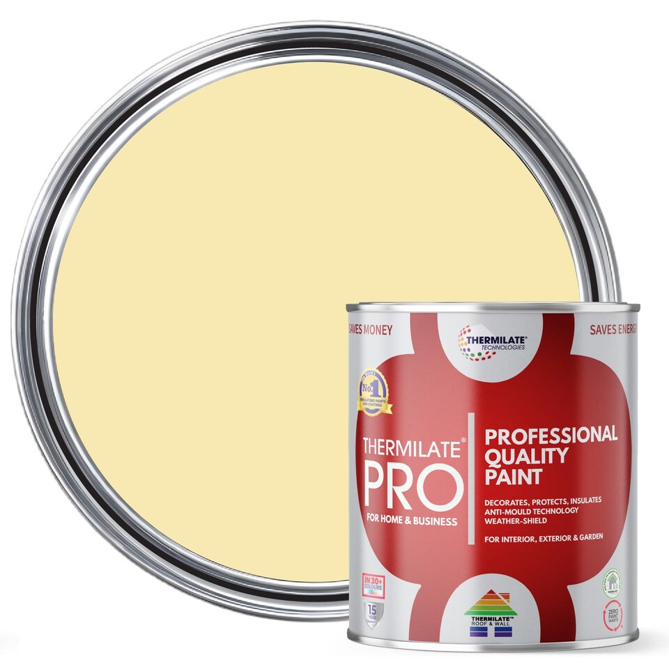 image 1 of Thermilate PRO FLEX Interior & Exterior Paint - Multi-Surface Paint & Primer - All-in-One - Light Yellow - 2.5L - Matt