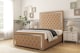 image 2 of Sloomy Sofia Chrome Latte Dumfries Bed Frame With Mattress With 50" Upholstered Headboard 4'6 Double